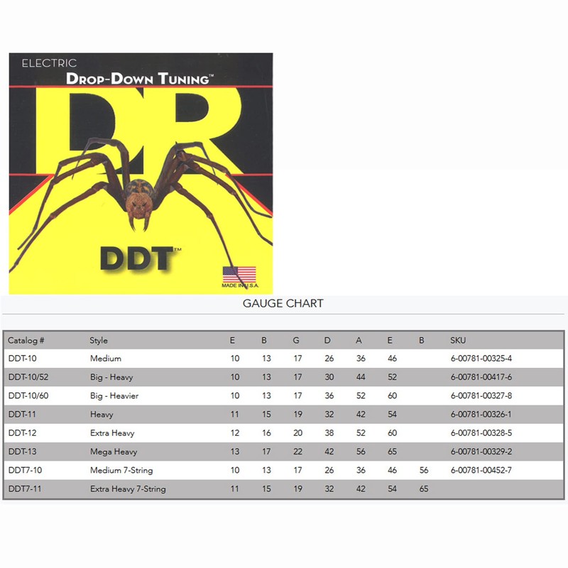 DR Strings DDT7-10 Drop Down Tuning 7-String Electric Strings -