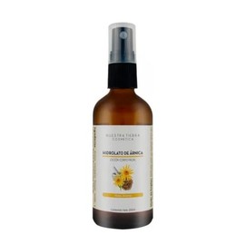 Nuestra Tierra Cosmética Hidrolato Orgánico de Árnica, Loción Corpo Facial, Analgésico y Desinflamante, 100ml, Todo Tipo de Piel