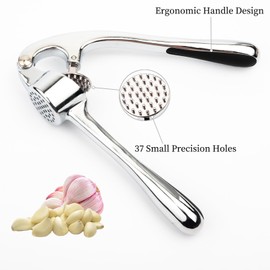 Knoblauchpresse, Knoblauchpresse Edelstahl, Knoblauchpressen Mit leicht zu drückendem Griff, Knoblauch Presse, Knoblauchschneider, Leicht Zu Reinigen, Praktische Küchenhelfer