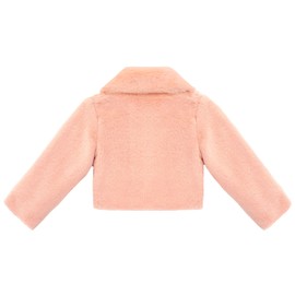 Lilax Girls Cozy Faux Fur Bolero Dress Coat (3T, Peach)