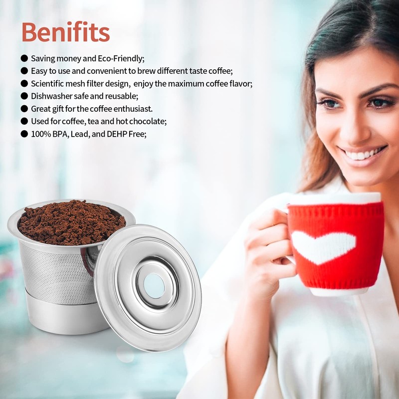 Hikey Reusable K Cups Coffee Pod Filters for Keurig 1.0