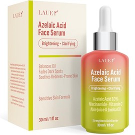 Suero facial de ácido azelaico 10% para mujeres – Suero facial iluminador y aclarante con niacinamida, vitamina C, ácido hialurónico y aceite de jojob
