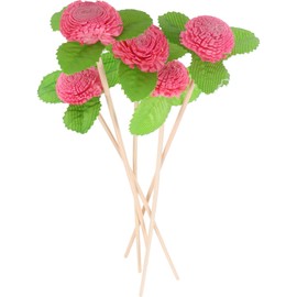 HOMSFOU 5pcs Reed Diffuser Sticks Set, Flower Rattan Reed Fragrance Diffuser and Flower Replacement Refill Rattan Sticks for Home Office Decor