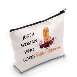 PYOUL Golden Retriever Lover Gift Woman Loves Golden Retrievers Makeup Bag Golden Mom Cosmetic Bag Golden Retriever Owner Gift (Golden Retrievers Bag)