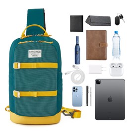 EVER ADVANCED Crossbody Sling Bag for Men Women Shoulder Bag, Small One Strap Backpack Lightweight Chest Bags for Travel, Hiking, Dog Walking, Cycling, Capacity 7L, Green