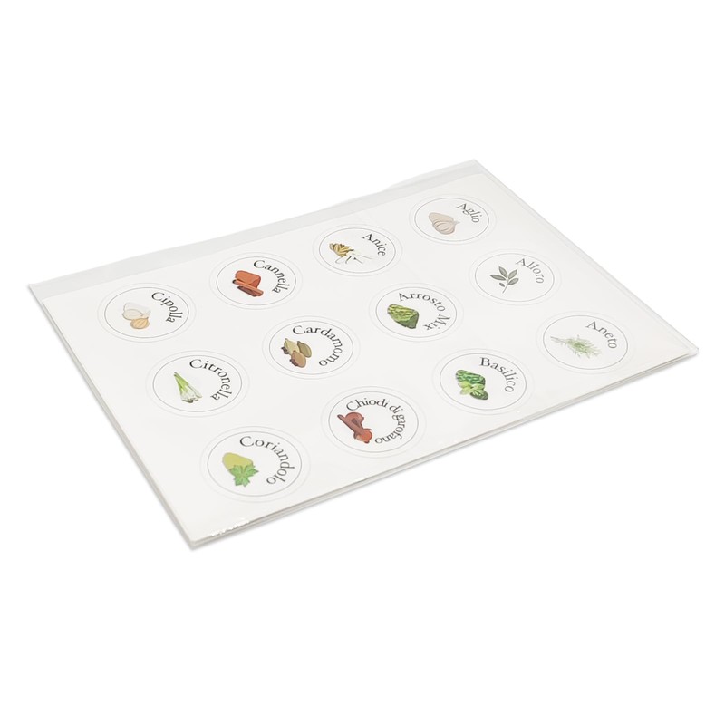 Febio 48 Assorted Spice Labels for Organizing Spice Jars and