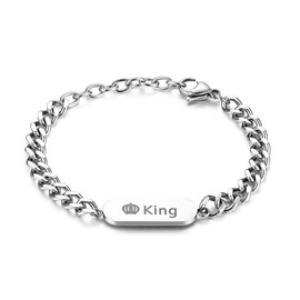 JewelryWe Jewellery 2pcs Friendship Necklaces Stainless Steel Cubic Zirconia Partner Pendant Partner Necklaces with Heart Cuboid Pendant Couples Necklace Chain with Engraving for Men and Women Black Gold, Stainless Steel, silver