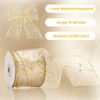 G2PLUS Snowflake Organza Ribbon with Wire, 6 cm Gold Snowflake