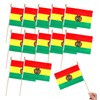 HSQCEZ 12Pcs Small Bolivia Flags on Wooden Stick Mini Bolivian
