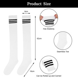 Aomig Women's Overknee Stockings, 1 Pair Plain Striped Overknee Stockings, Knee-High Sports Cheerleading Knee Stockings, Thickened Version, Warm and Cold-Resistant Knee Socks