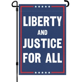 Liberty And Justice For All Garden Flag - 12x18 Inch Double Sided Political Garden Flags, Vertical 100% Polyester, Weather-Resistant Outdoor Yard Lawn Decoration