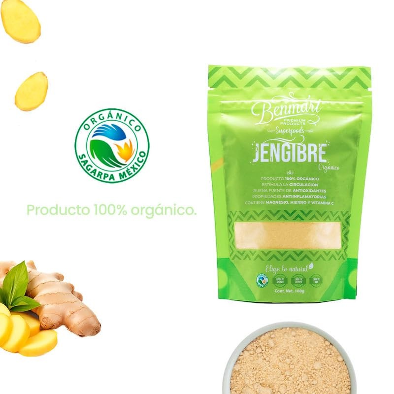 Jengibre en Polvo Orgánico Benmart 100g - Antioxidante y Antiinflamatorio