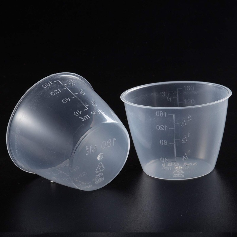 JCBIZ 5pcs Plastic Transparent Rice Measuring Cup 160ml Rice Cooker