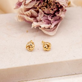 Carissima Gold Women's 9 ct Yellow Gold 9 mm Four Way Knot Stud Earrings