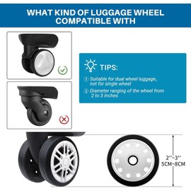 Ketliyaze Luggage Wheels Covers, 8Pack Carry on Luggage Wheels Cover, Anti-Noise Shock-Proof Luggage Wheel Protector for most 8-spinner Wheels Luggage Sets/Office Chair/Swivel Chair (Blue*8)