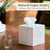 CHI AN HOME 5.9” Capiz Tissue Box Cover, Square Decorative