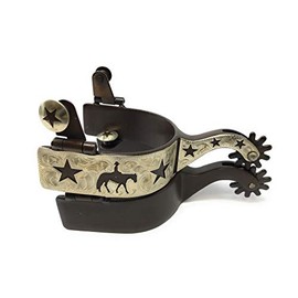 AJ Tack Wholesale Antique Brown Pleasure Horse and Stars Spurs - Mens
