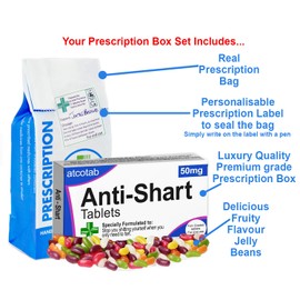 Anti Shart Fart Joke Prescription Pill Box With Jelly Beans Funny Gift for Birthdays OAP Over the Hill Get Well Soon 40th 50th 60th 70th Celebrations Men and Woman