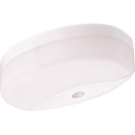 Lithonia Lighting 7 Inch Flush Mount LED Ceiling Light with Motion Sensor,120 Volts, 10 Watts, Wet Listed, 575 Lumens, White (FMMCL 840 PIR M4)
