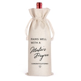 LANBAIHE Masters Degree Gift Wine Bag, Graduation Gift, Master's Degree Reusable Wine Bag, College Graduation Party, Graduation Gift, Doctorate Degree