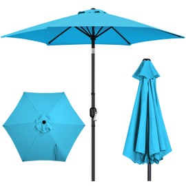 Yaheetech Patio Umbrella, 9FT Outdoor Table Market Umbrella with Push Button Tilt and Crank, Yard Sun Shade with Sturdy Ribs for Garden, Deck, Backyard, Pool