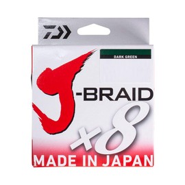 Daiwa J-Braid 8 Braid 0.10mm, 6,0kg/13,0lbs, 150m dark green