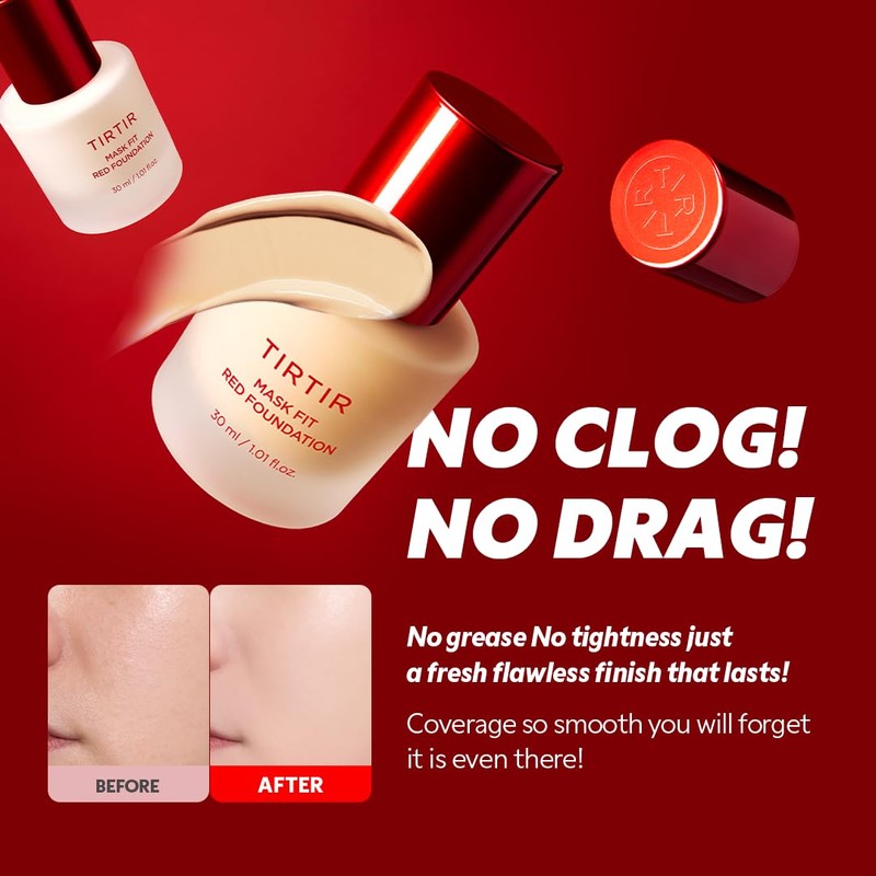 TIRTIR Mask Fit Red FoundationㅣLong Lasting Flawless Coverage, Energy Essence,
