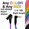 COLUBER CABLE Right Angle XLR Female to Right Angle 1/4"