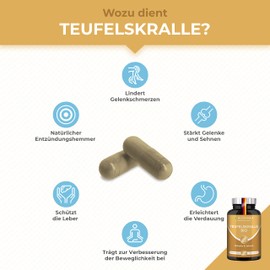 Devil's Claw Capsules Organic Pure African Devil's Claw Root Without Additives Harpagophytum Procumbens Harpagoside High Dose & 100% Vegan