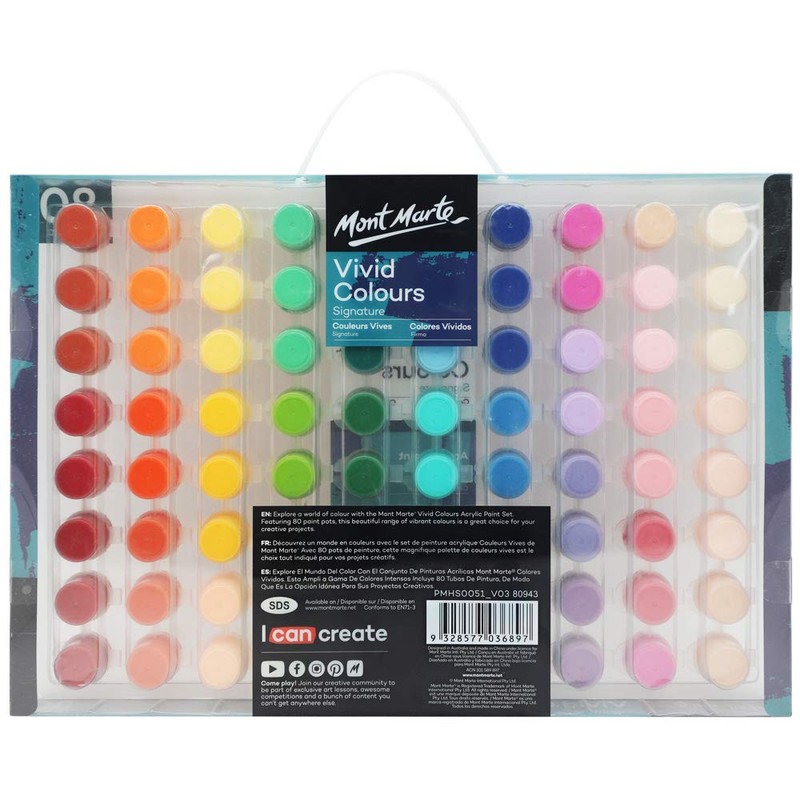 MONT MARTE Vivid Colors Acrylic Paint Set - 80pc