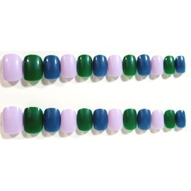 Press On Nail and Fingerless Glove Gift Set (Lavender Blue, Extra Short Square Press On Nails)