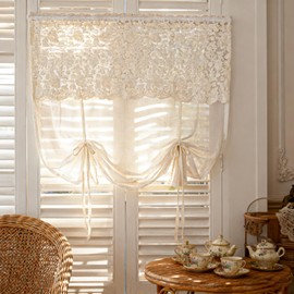 Chic Tie Up Curtain for Kitchen Adjust Ballon Window Valance Rod Pocket 1PC