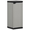 vidaXL Garden Storage Cabinet - Compact Patio Organizer, PVC and PP Material, with 1 Shelf and Security Lock, Gray and Black, 13.8"x15.7"x33.5"