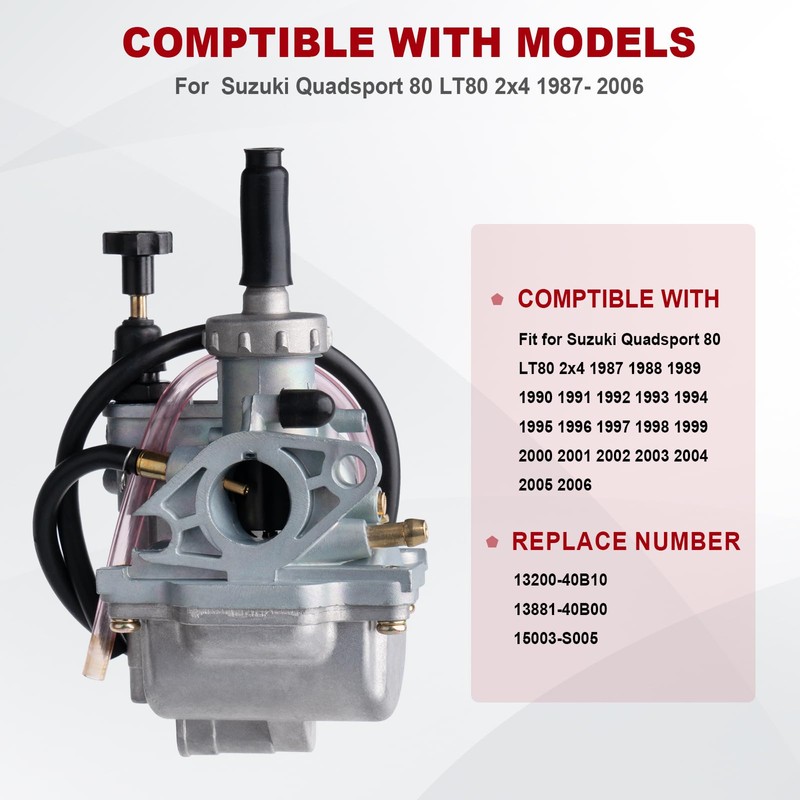 LT80 Carburetor for Suzuki LT80 Quadsport 80 ATV 1987-2006 Replace