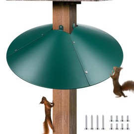 Qualirey 1 Pack 21.5 Inch Metal Squirrel Proof Baffle for 4 x 4 Posts Wrap Around Guard for Bird Feeder Pole to Deter Squirrels (Green)