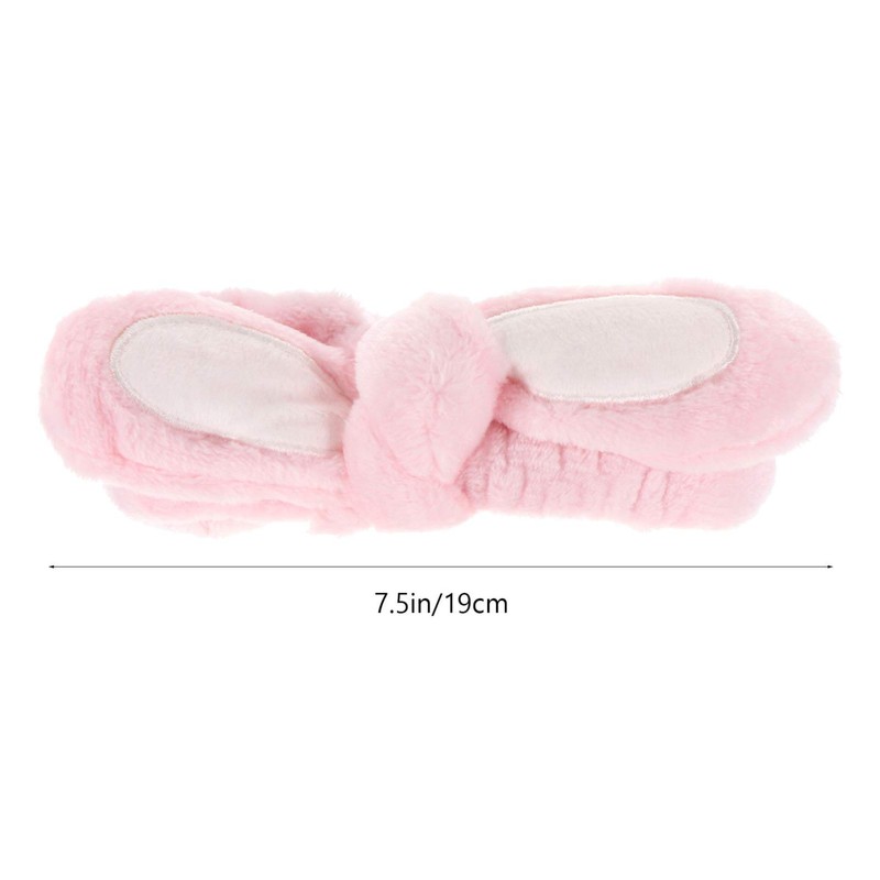 Mikinona 2Pcs Bunny Ears Makeup Shower Headbands for Women Elastic