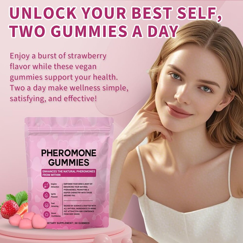 Pheromone Gummies, Premium Feminine Balance Gummies for Women's Health &