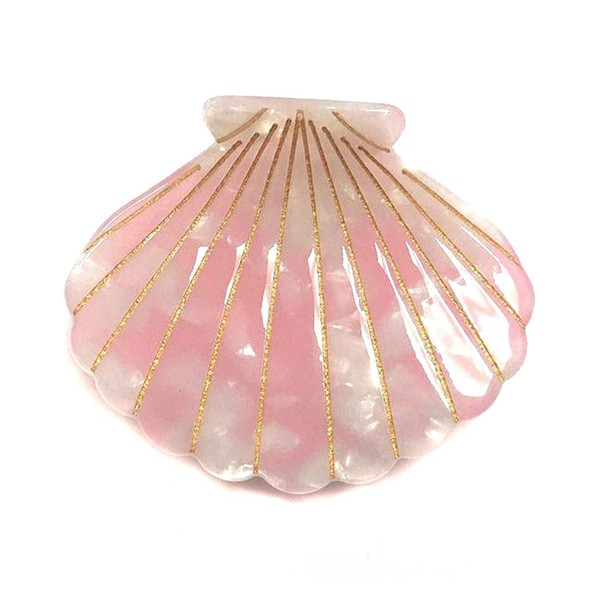 Shell Jaw Clip Hair Claw Clip Clamps Resin Hair Clips Marble Pattern Hairpins Hair Accessories for women Styling Hairdressing (Pink)