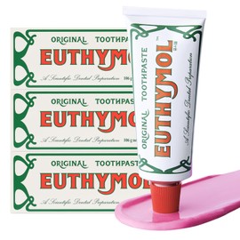 Euthymol EUTHYMOL Original Toothpaste (3.7fl oz*3, Pack of 3) - Fluoride-Free Toothpaste for Sensitive Teeth & Gum. Bad Breath, Cavity Prevention, 12-Hour Long Lasting Freshness with Wintergreen