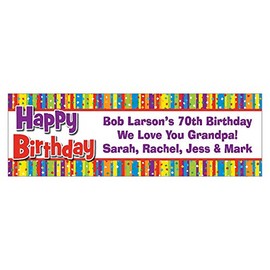 Colors & Confetti Birthday Custom Banner - Medium - Party Decor - 1 Piece