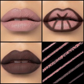 FOCALLURE NOT YOUR Sweetheart Lip Liner, Duo-head Lip Liner Pencil with Brush, Ultra Fine Lip Pencil, Smooth, Define, Shape & Fill Lips, 06 HARDEST GOODBYE