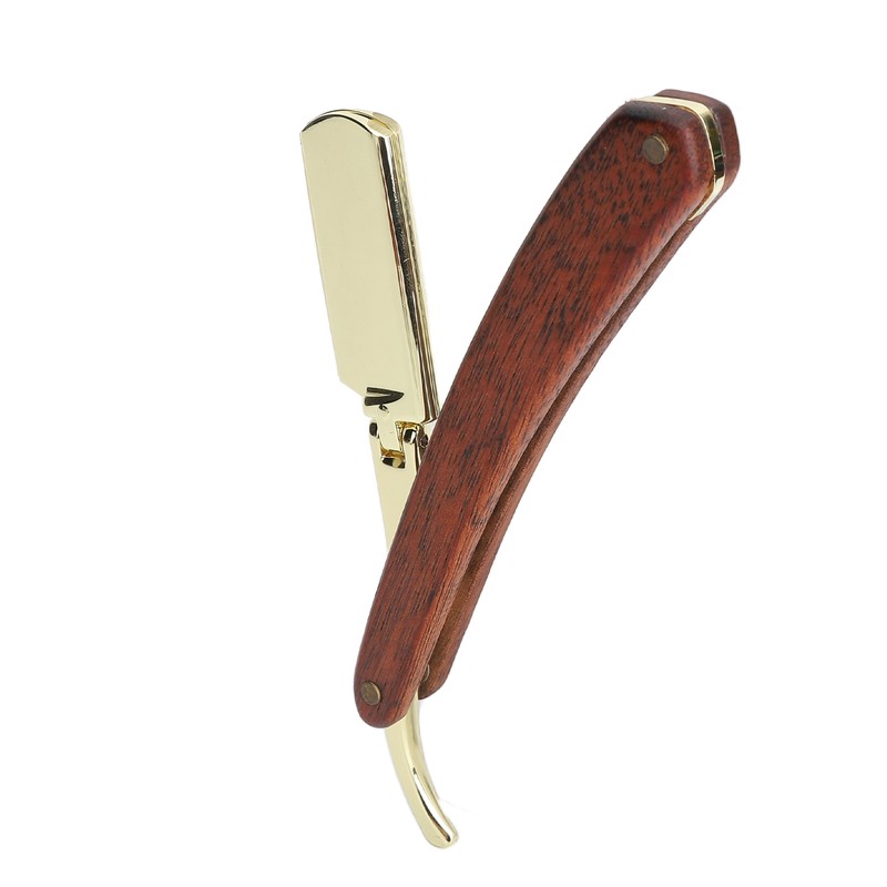 Foldable Beard Clipper Holder Wooden Handle Men Manual Beard Trimmer