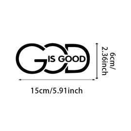 2Pack GOD is Good Vinyl Decal 5.91"*2.36"- Bold Lettering for Car, Truck, SUV, Laptop, Window, Faith-Based Inspirational Design, Waterproof & Durable Car Decal Sticker |#AZ96 (Black)