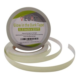 Viecam Ultra-Bright Glow Tape - 0.5” x 33 FT Premium Non-Toxic Luminous Tape, Strong Adhesive, Long-Lasting Night Visibility, Safe for Indoors & Outdoors, No Residue, Ideal for Safety & Décor