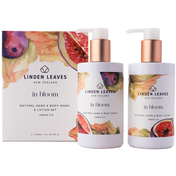 Linden Leaves In Bloom Hand & Body Lotion + Wash Set 2x300ml - Amber Fig
