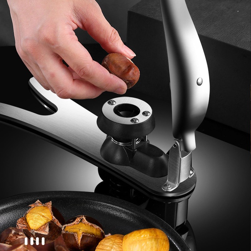 Stainless Steel Chestnut Cutter Tool, Protable Nutcracker with Embedded, Easy