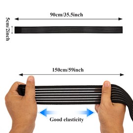 4 Pack Cold Pack Strap for Leg Knee Arm,Elastic Belt to Wrap Cold Pack,Ice Pack Extender Strap Stretchable27.6 x 2 in Adjustable Straps Add Length to Most Packs for Ice Bag Hot Cold Therapy.Black