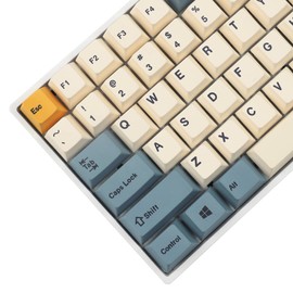 YMDK 145 Apricot Yellow Dye-Sub Mac Keycaps Thick PBT Cherry Profile Key caps for TKL 61 64 68 75 87 96 104 108 GMMK MX Mechanical Keyboard