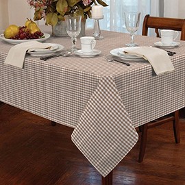 Classic Home Store Alan Symonds Tablecloths Gingham Tablecloth Beige 36 x 36