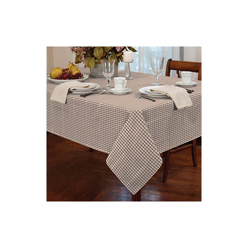 Classic Home Store Alan Symonds Tablecloths Gingham Tablecloth Beige 36